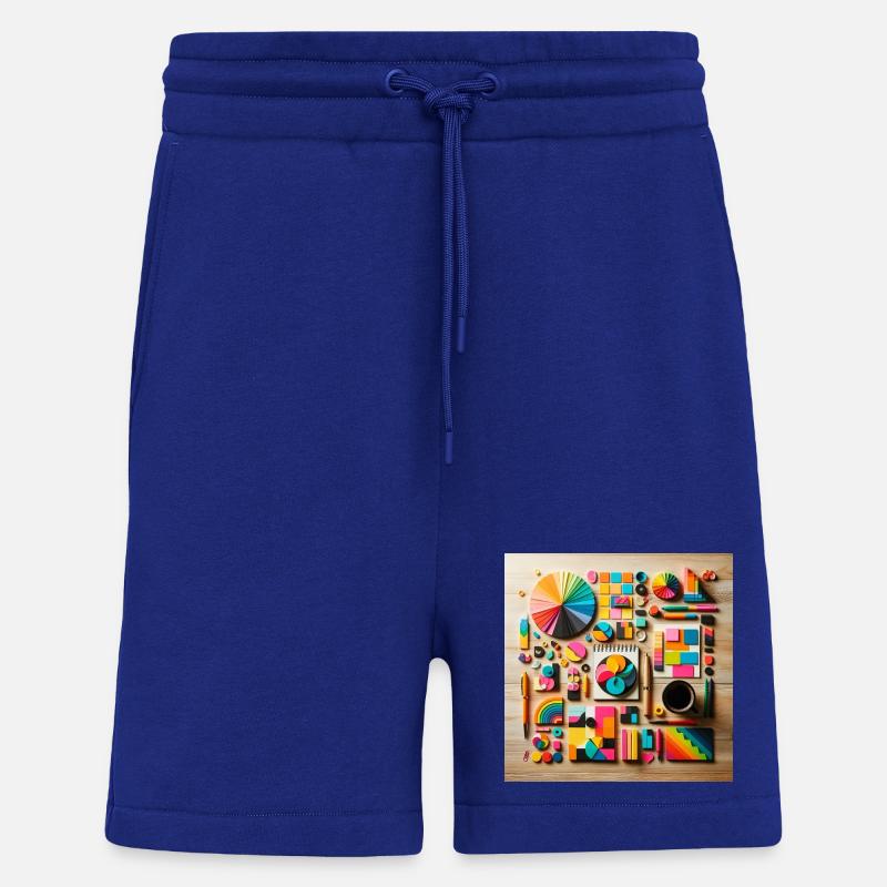 Abstrakte Komposition aus farbigen Formen - Shorts - made by SPREAD - Iconic Blue