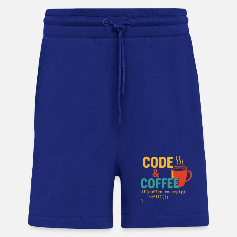 Code et café - Short bio décontracté fabriqué en UE - Iconic Blue