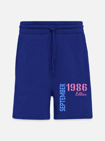 Anniversaire de septembre 1986 - Short bio décontracté fabriqué en UE - Iconic Blue