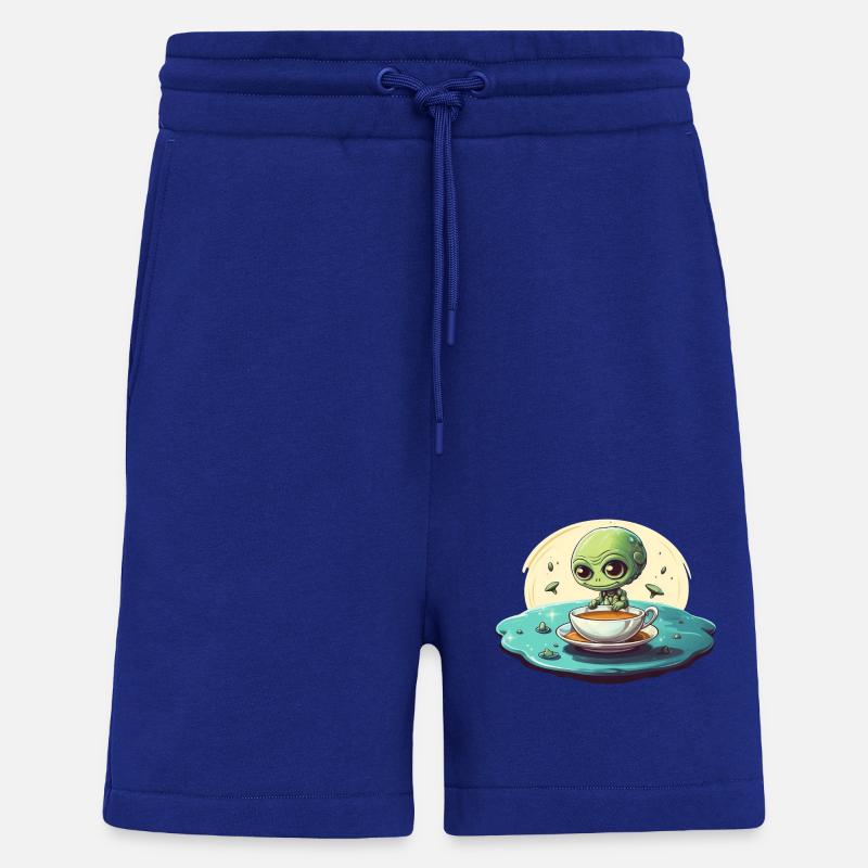grünes alien kaffee kaffeetrinker - Shorts - made by SPREAD - Iconic Blue