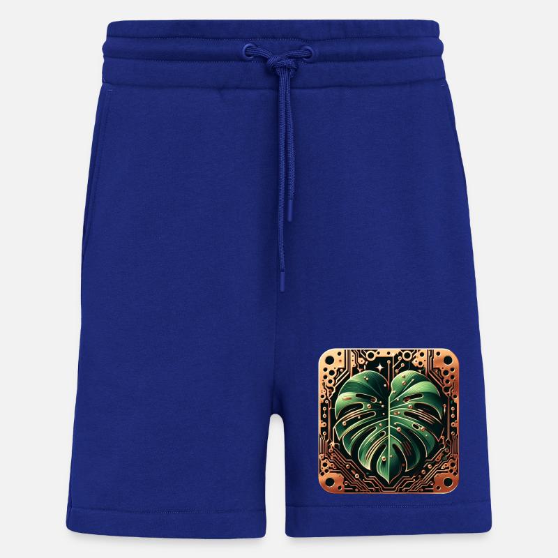 Cybernetic Monstera PCB Design - Shorts - made by SPREAD - Iconic Blue