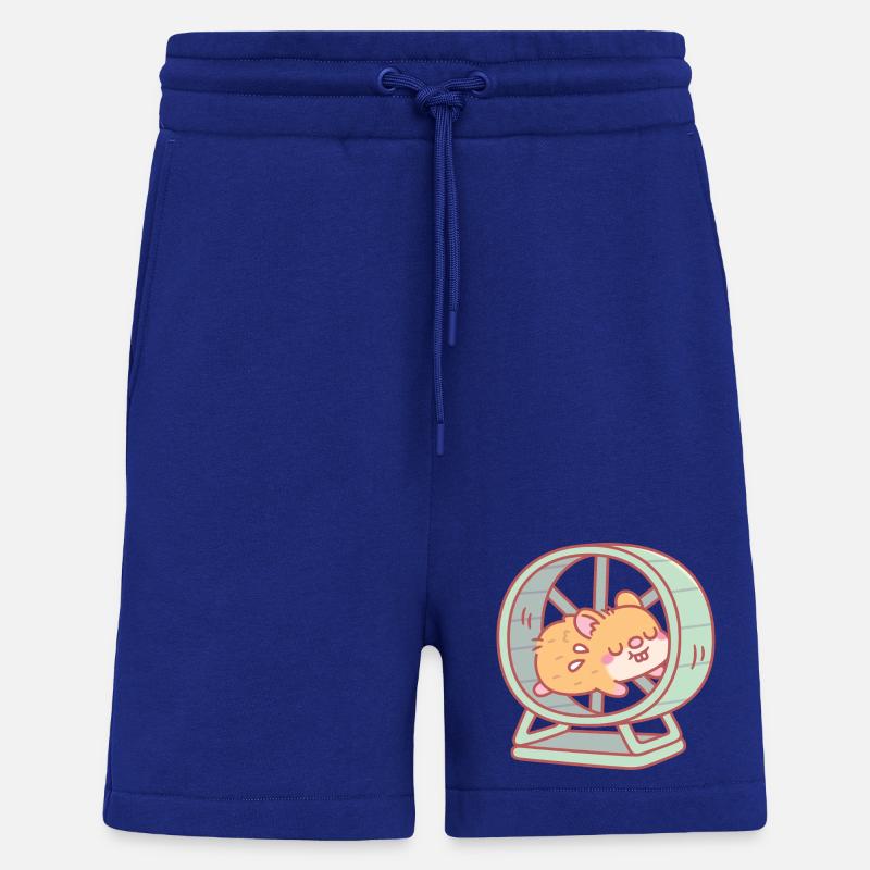 Mignon hamster courant sur une roue - Short bio décontracté fabriqué en UE - Iconic Blue