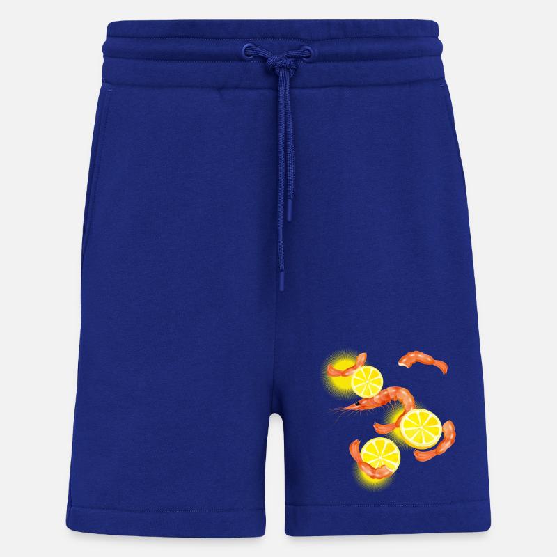Garnelen oder Shrimps mit Zitronen Scheiben - Shorts - made by SPREAD - Iconic Blue