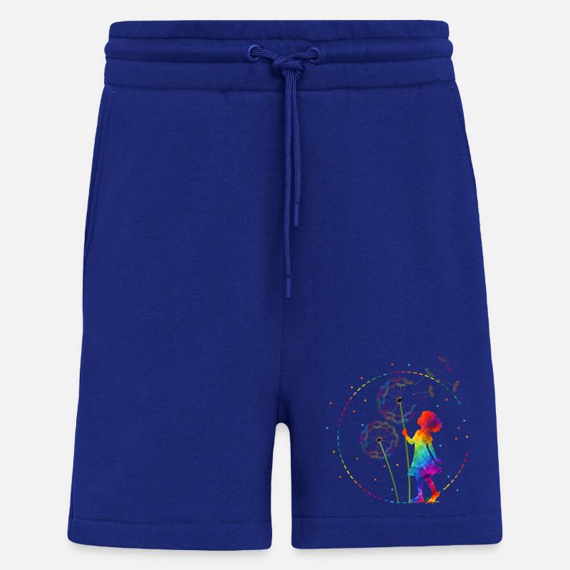 Regenbogen Mädchen mit Pusteblume - Shorts - made by SPREAD - Iconic Blue