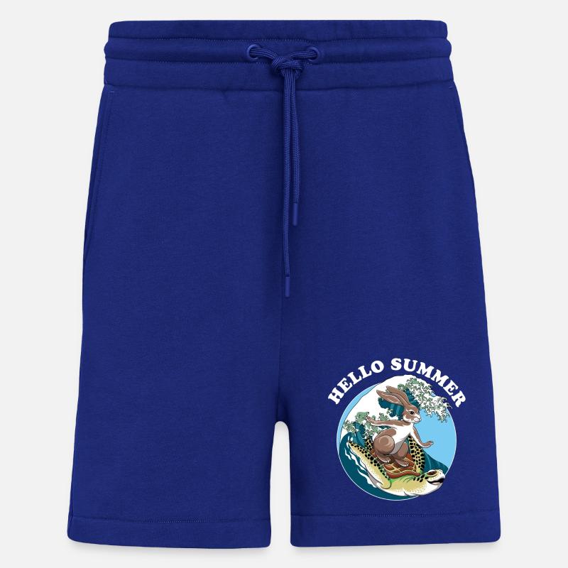 Hello summer - salut L' été - Short bio décontracté fabriqué en UE - Iconic Blue