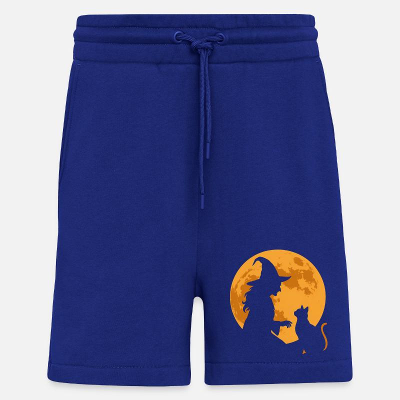 Moon Spell Witch and Cat Silhouette - Shorts - made by SPREAD - Iconic Blue