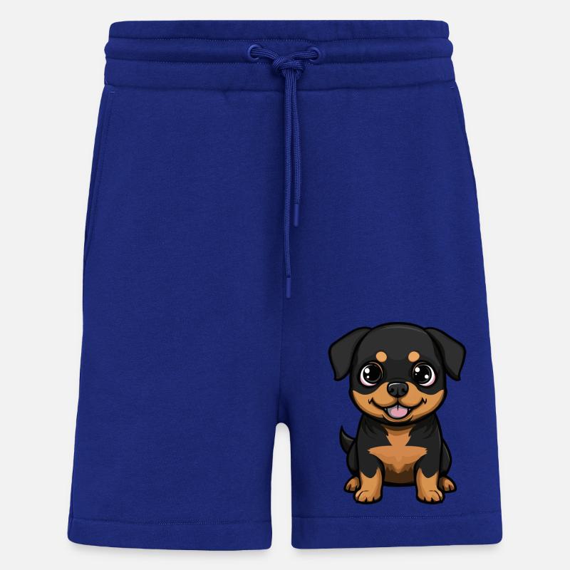 Rottweiler chien bande dessinée mignon - Short bio décontracté fabriqué en UE - Iconic Blue