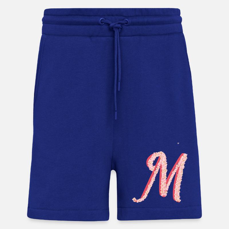 Initial M aus rosa Blüten - Shorts - made by SPREAD - Iconic Blue