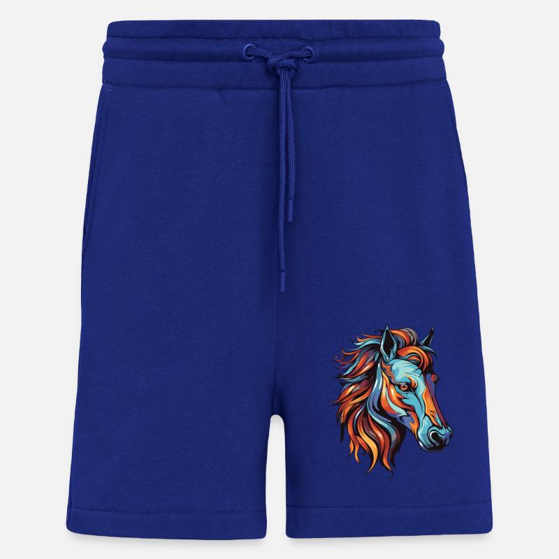 Portrait de cheval - Short bio décontracté fabriqué en UE - Iconic Blue