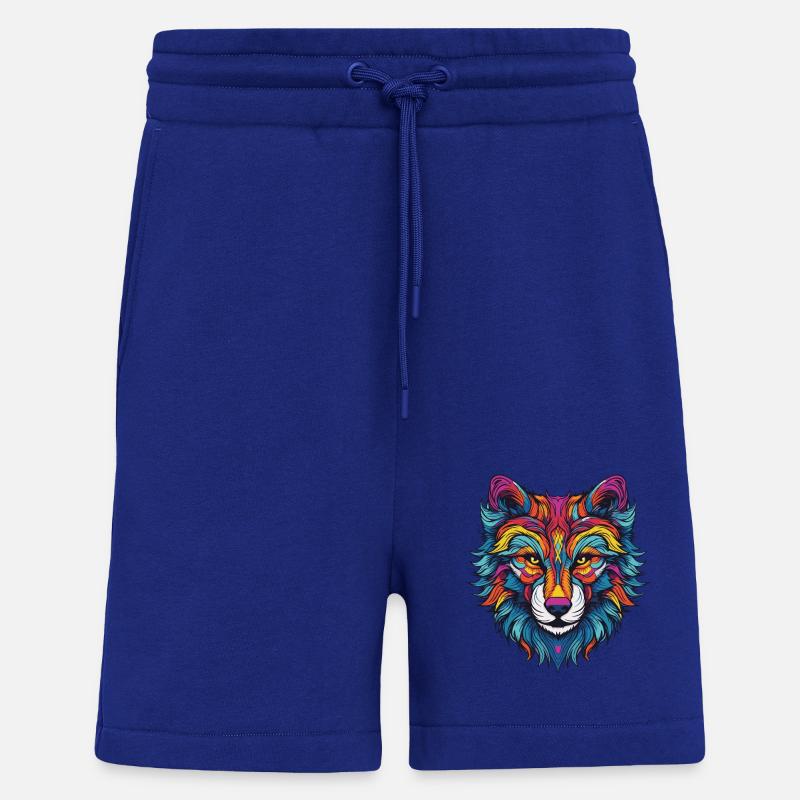 Portrait de loup - Short bio décontracté fabriqué en UE - Iconic Blue
