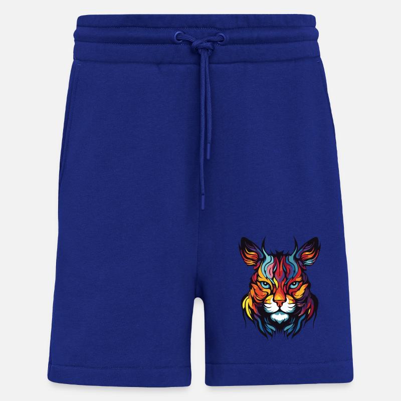 Katze Portrait Kopf - Shorts - made by SPREAD - Iconic Blue