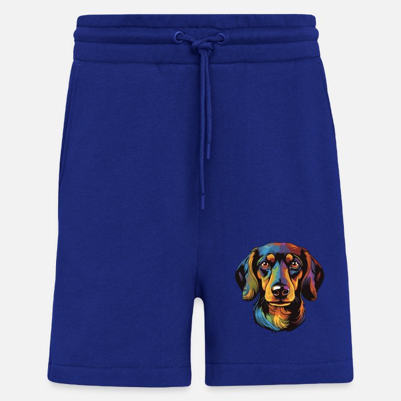 Teckel Chien Portrait Teckel - Short bio décontracté fabriqué en UE - Iconic Blue