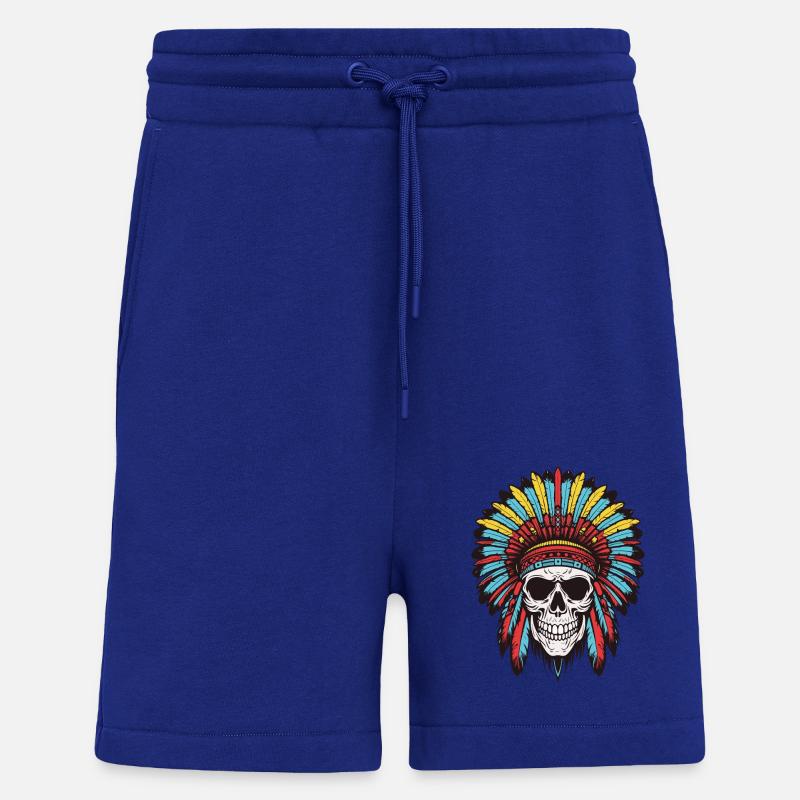 Apache Indian Chief Skull - Shorts - made by SPREAD - Iconic Blue