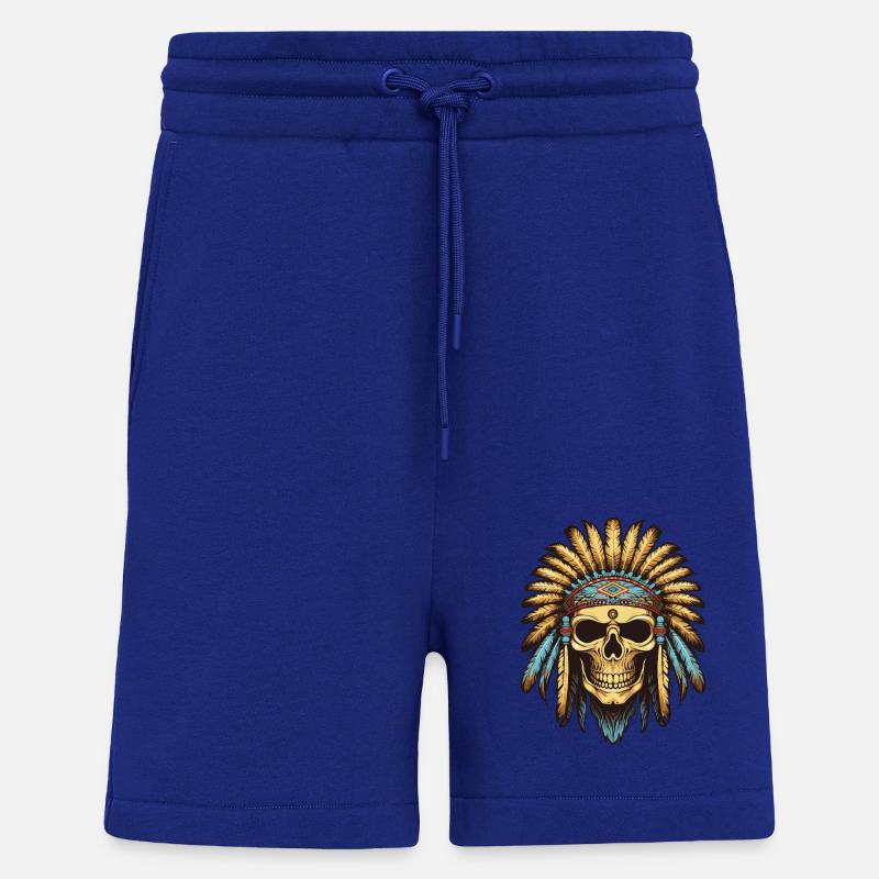 Apache Indianer Häuptling Totenkopf - Shorts - made by SPREAD - Iconic Blue