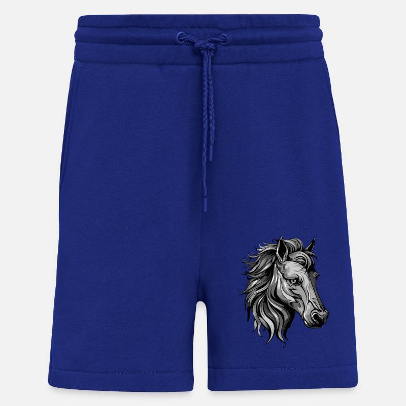 Portrait de cheval - Short bio décontracté fabriqué en UE - Iconic Blue