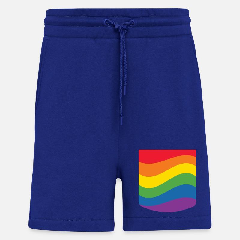 Rainbow Wave Pride Flag Minimal Design - Shorts - made by SPREAD - Iconic Blue