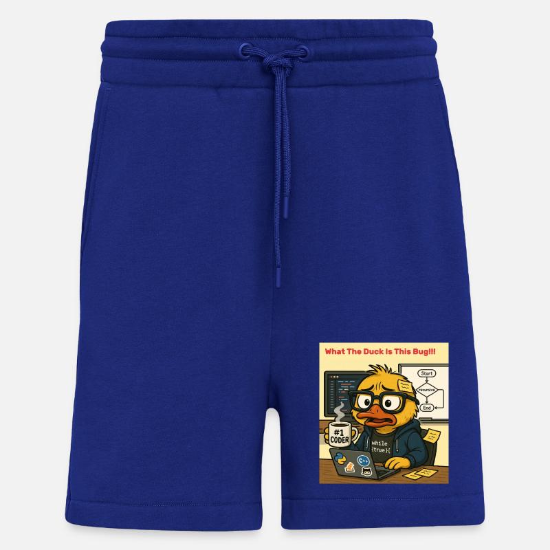 Funny Coding Duck Illustration - Shorts - made by SPREAD - Iconic Blue