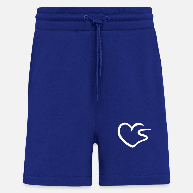 Lettre initiale du coeur S - Short bio décontracté fabriqué en UE - Iconic Blue