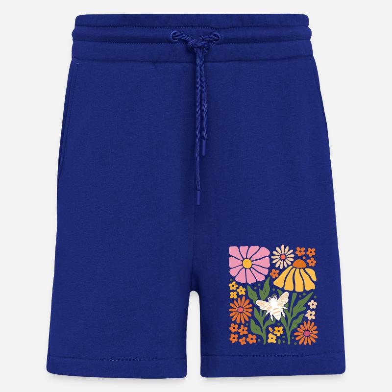 Abeille à fleurs douces - Short bio décontracté fabriqué en UE - Iconic Blue