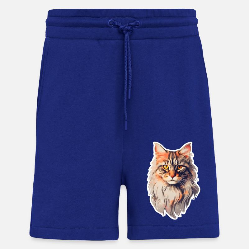 Maine Coon Cat Front View - Shorts - made by SPREAD - Iconic Blue