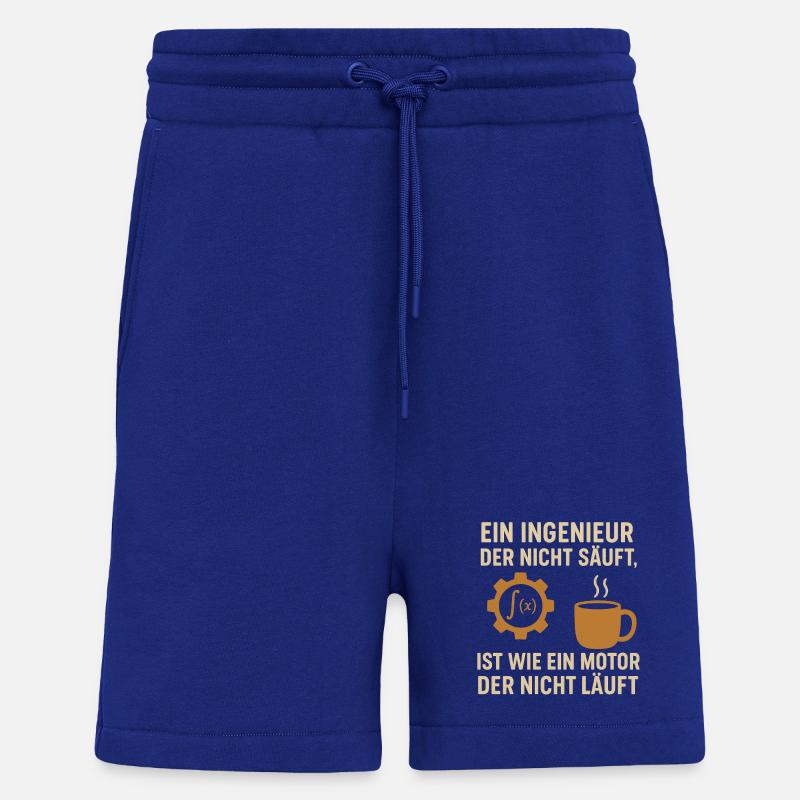 Ingénieur Humour Coffee Engine - Short bio décontracté fabriqué en UE - Iconic Blue