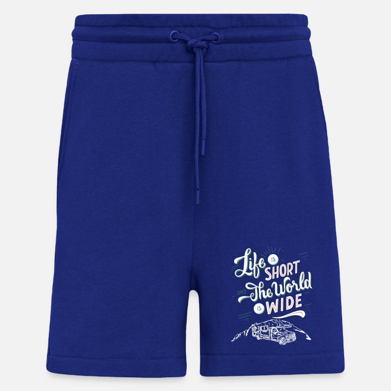 Leben Kurz Welt Weit Abenteuer - Shorts - made by SPREAD - Iconic Blue