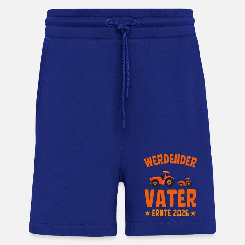 Werdender VATER Ernte 2026 Traktor - Shorts - made by SPREAD - Iconic Blue