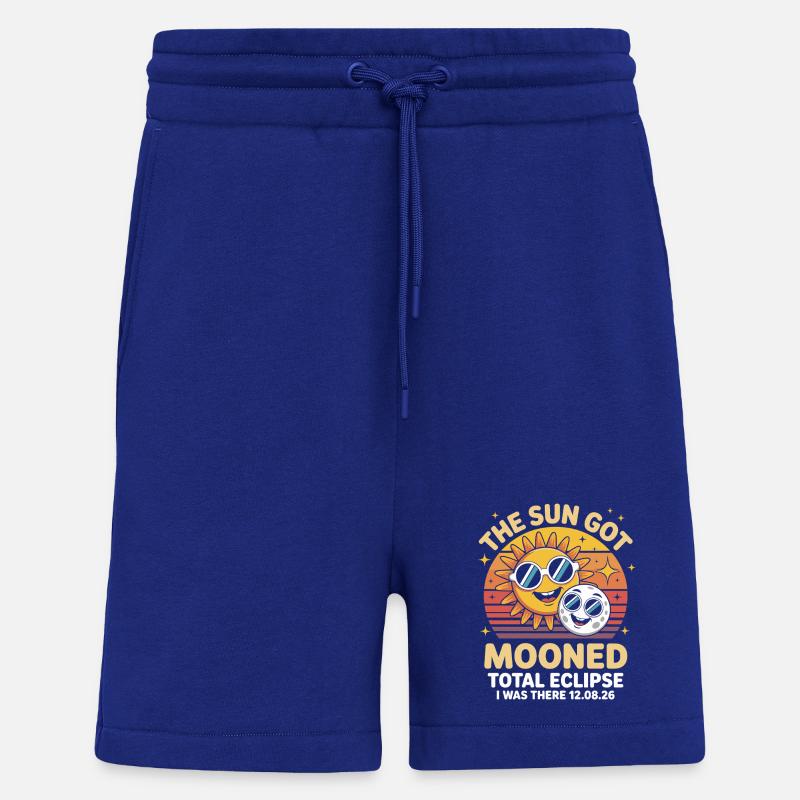Sun Moon Eclipse with Glasses - Shorts - made by SPREAD - Iconic Blue