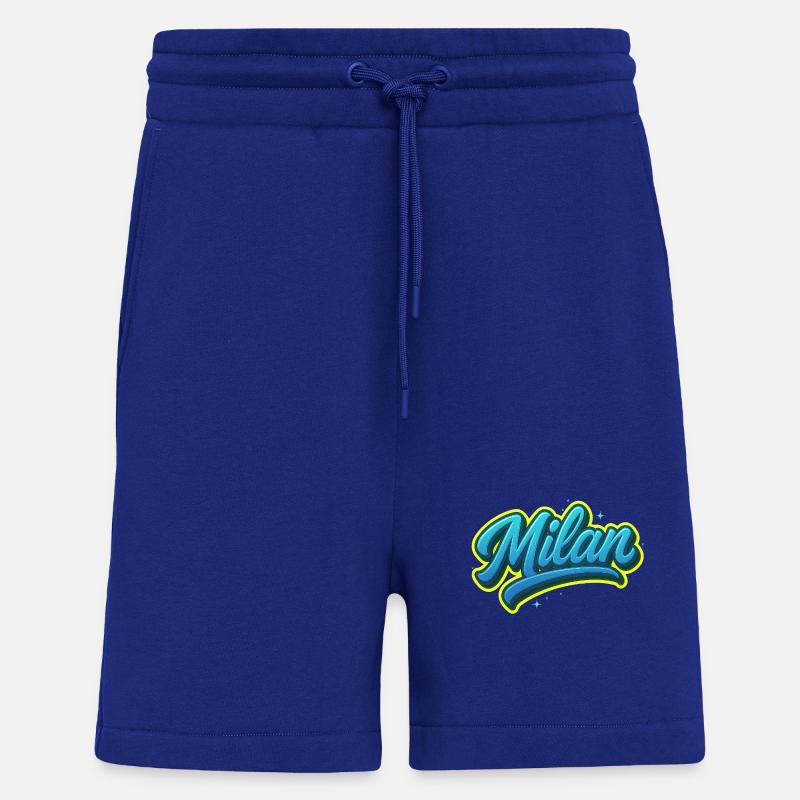 Graffiti Prénom Léon cadeau idéal imprimable - Short bio décontracté fabriqué en UE - Iconic Blue