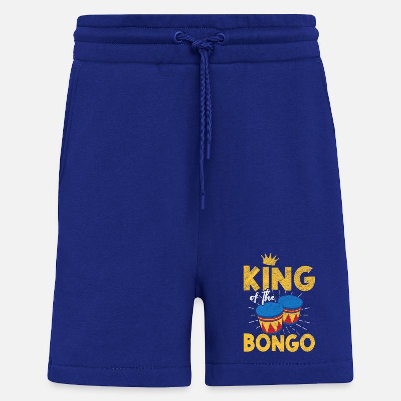 King Bongo Retro Percussion Drummer Design - Shorts - made by SPREAD - Iconic Blue