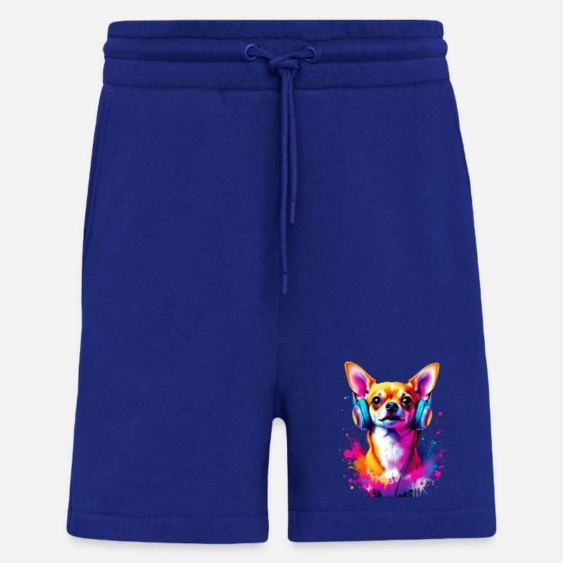 Chihuahua mit Kopfhörer - Shorts - made by SPREAD - Iconic Blue