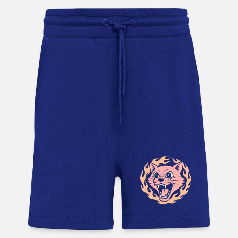 Flame Cat Pink Fire Head - Shorts - made by SPREAD - Iconic Blue