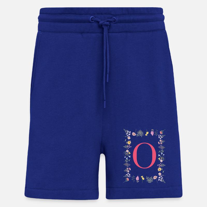 Florale Initialen "O", Buchstaben Monogramm  - Shorts - made by SPREAD - Iconic Blue
