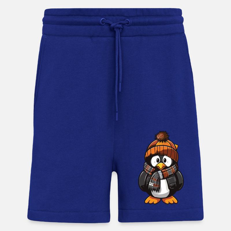 Pingouin Bande dessinée Mignon Hiver - Short bio décontracté fabriqué en UE - Iconic Blue