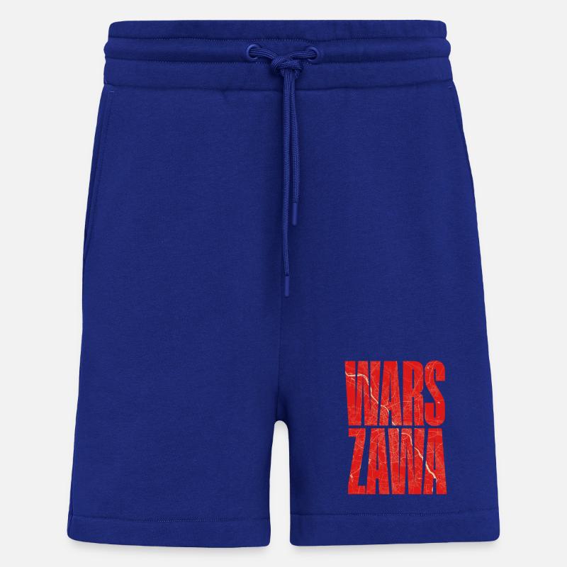 Warszawa lettering with city map pattern - Shorts - made by SPREAD - Iconic Blue
