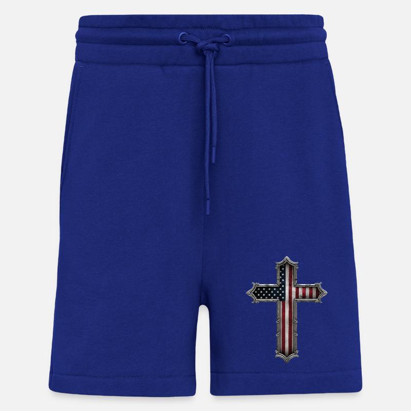 Drapeau de la Croix des États-Unis - Short bio décontracté fabriqué en UE - Iconic Blue