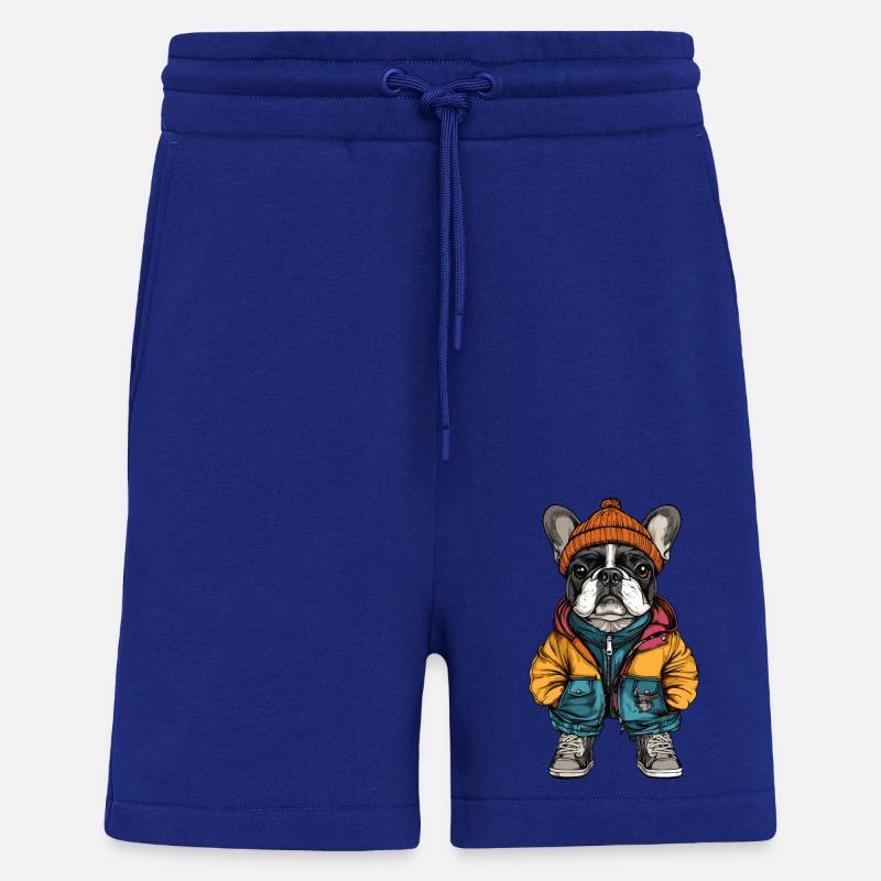 Français Buldog Chien Mode Hiver - Short bio décontracté fabriqué en UE - Iconic Blue