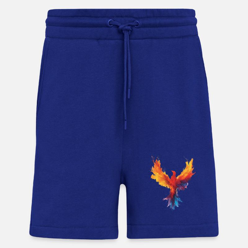 Fiery_Watercolor_Phoenix_Rebirth_Strength - Shorts - made by SPREAD - Iconic Blue