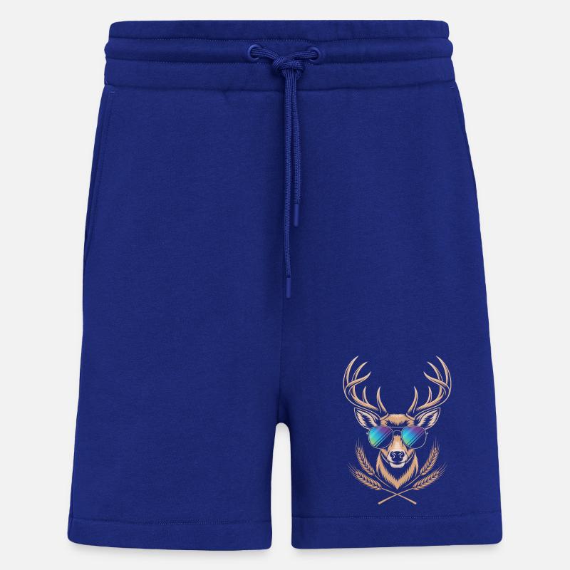 Cerf avec bois - Short bio décontracté fabriqué en UE - Iconic Blue