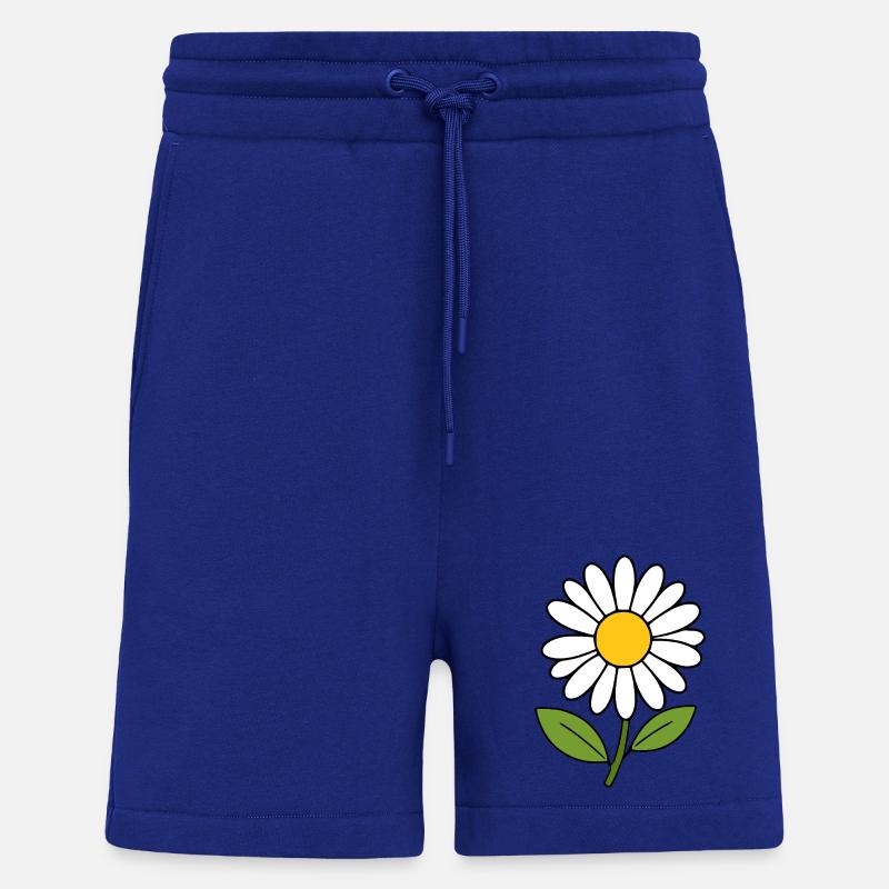 Fleur blanche Blanche Fleur Marguerite - Short bio décontracté fabriqué en UE - Iconic Blue