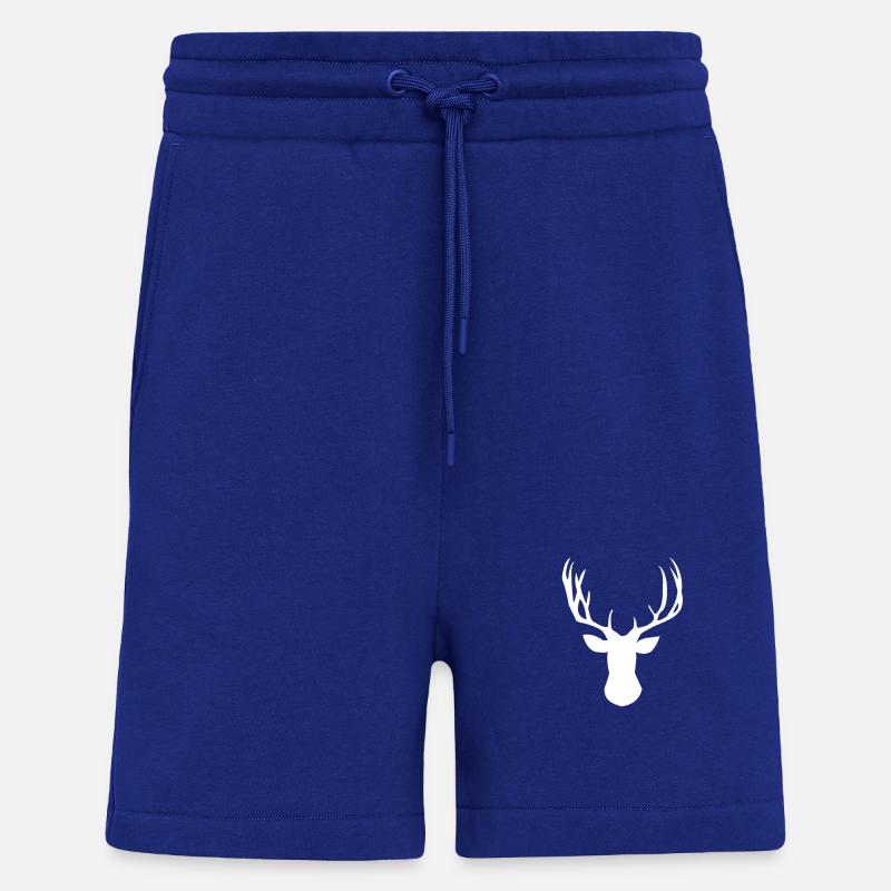 Silhouette majestueuse de Cerf - Short bio décontracté fabriqué en UE - Iconic Blue