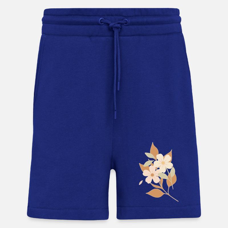Fleurs dessinées - Short bio décontracté fabriqué en UE - Iconic Blue