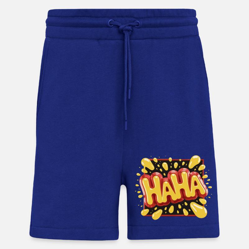 Vibrant Comic Style Haha Design - Shorts - made by SPREAD - Iconic Blue