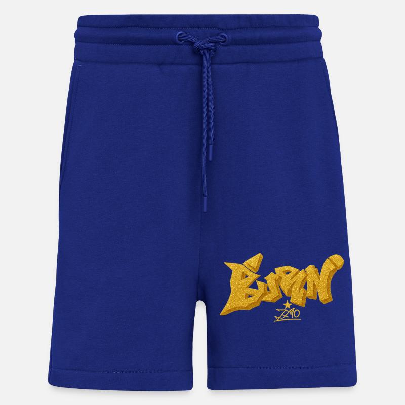 Gold Glitzer Graffiti BANG Design - Shorts - made by SPREAD - Iconic Blue