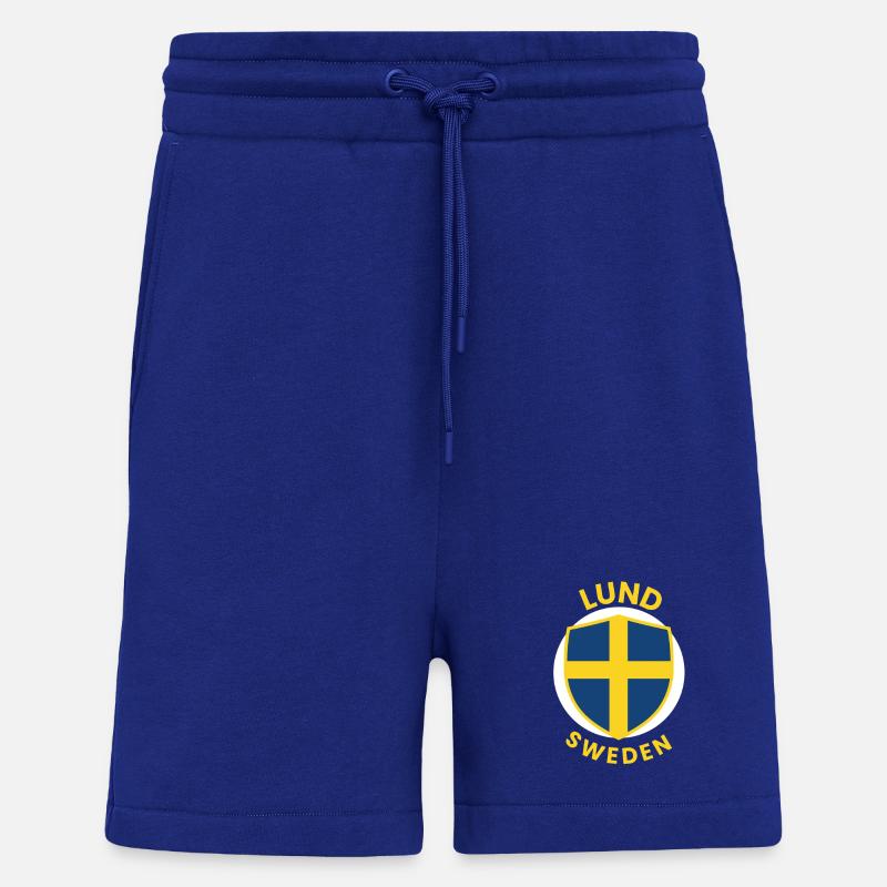 Bouclier de Lund, Suède - Short bio décontracté fabriqué en UE - Iconic Blue