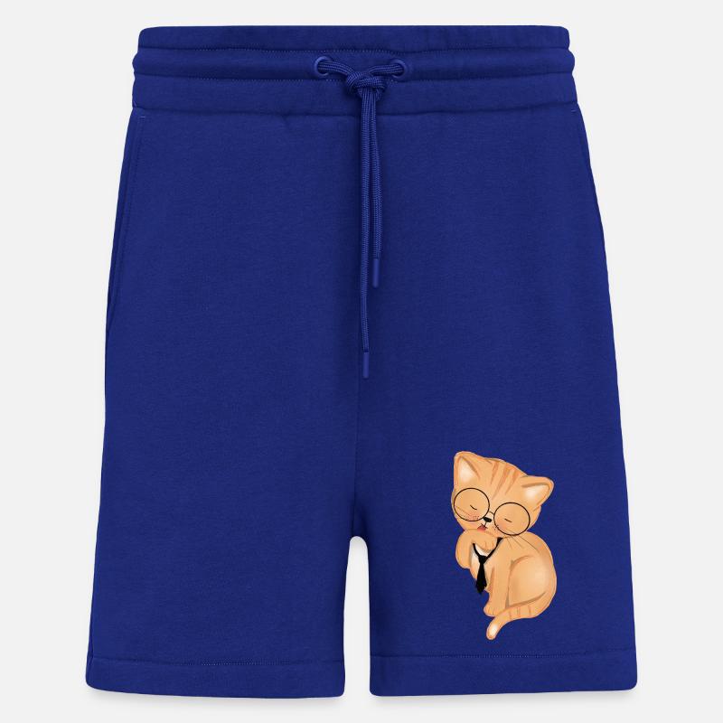 Office Cat with Tie - Shorts - made by SPREAD - Iconic Blue
