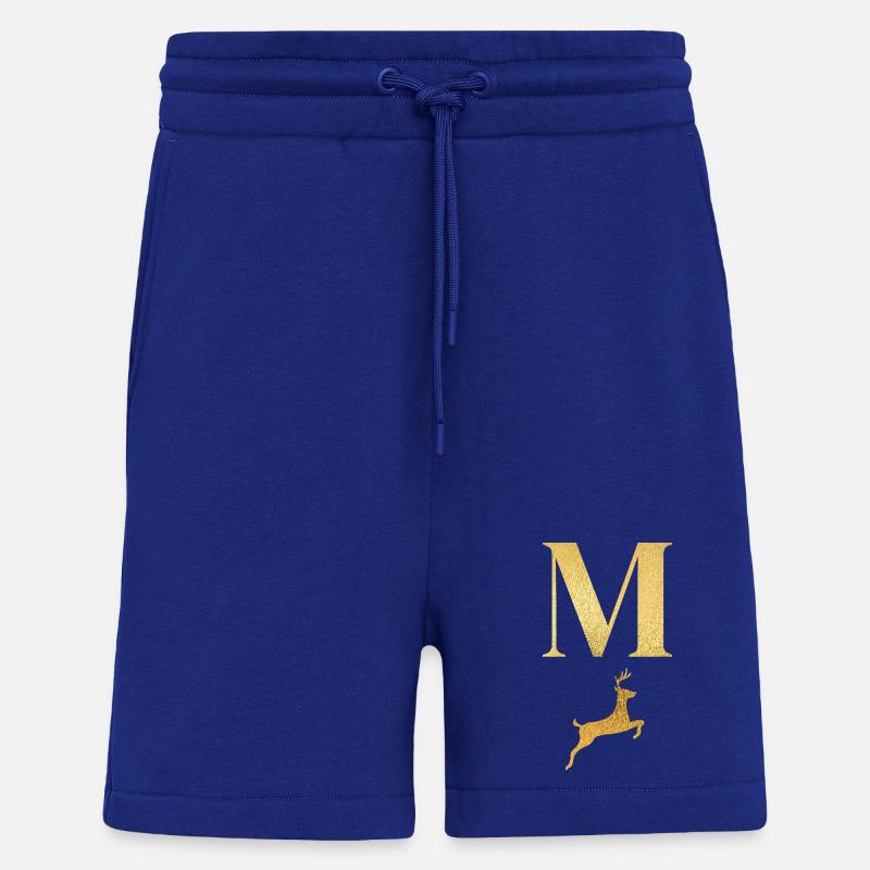 Buchstabe m goldener Hirsch - Geschenkidee - Shorts - made by SPREAD - Iconic Blue