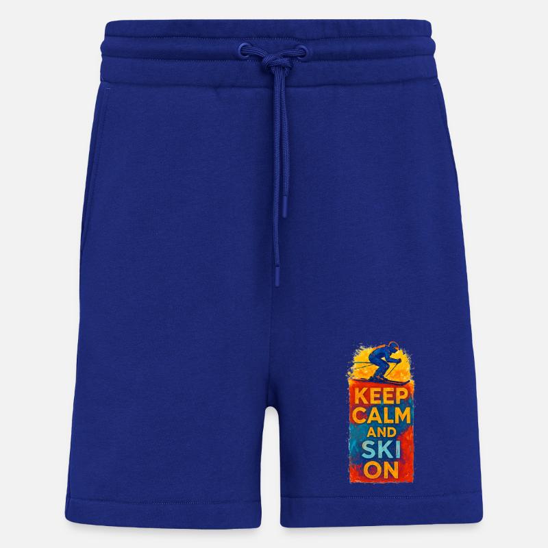 Keep Calm and Ski On - Short bio décontracté fabriqué en UE - Iconic Blue