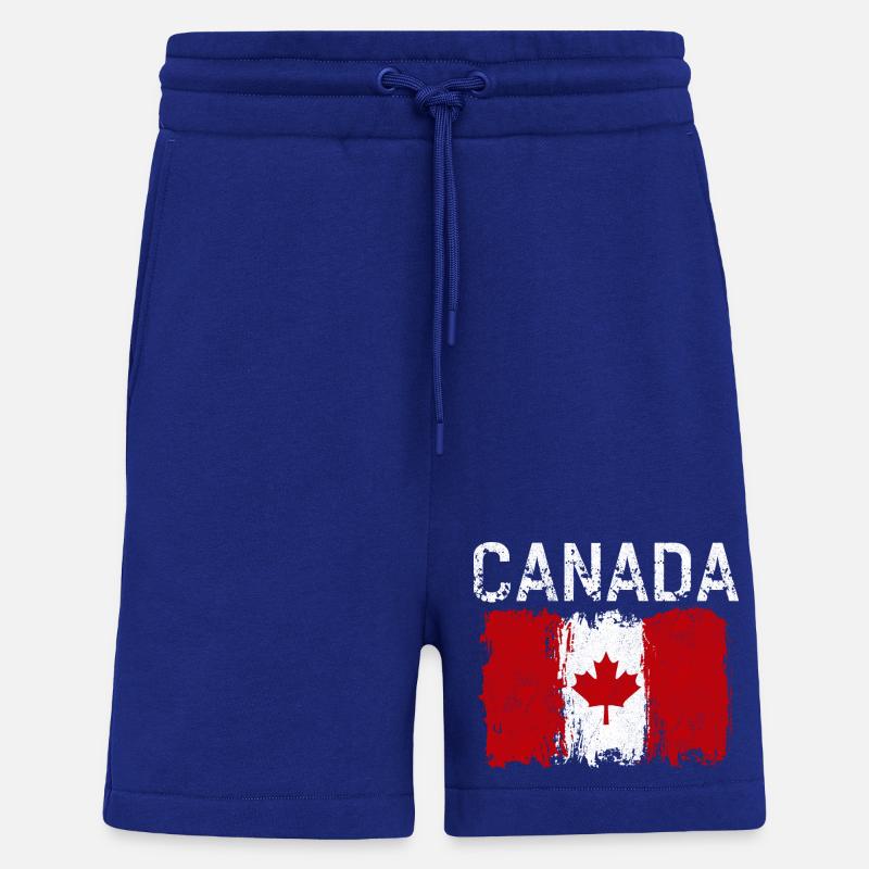Imprimé du drapeau canadien vieilli - Short bio décontracté fabriqué en UE - Iconic Blue