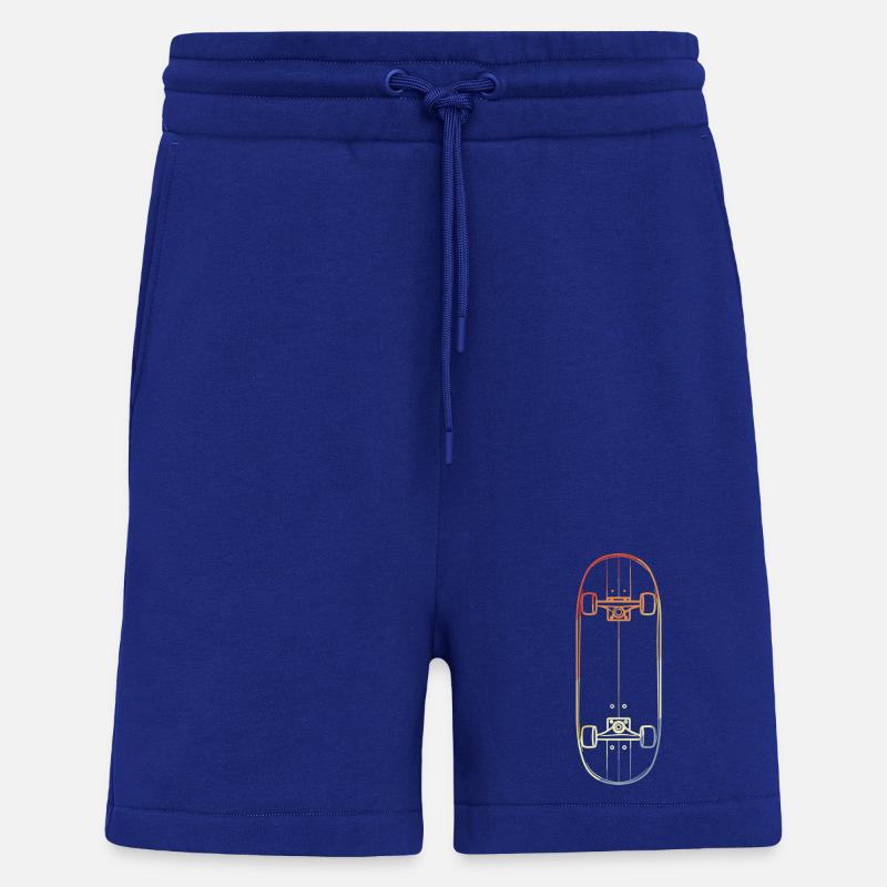 Dessin de lignes sur skateboard - Short bio décontracté fabriqué en UE - Iconic Blue